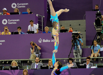 İlk Avropa Oyunları çərçivəsində gimnastika üzrə yarışların növbəti mərhələsi davam edir. Bakı, Azərbaycan, 17 iyun 2015